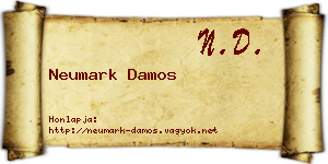 Neumark Damos névjegykártya